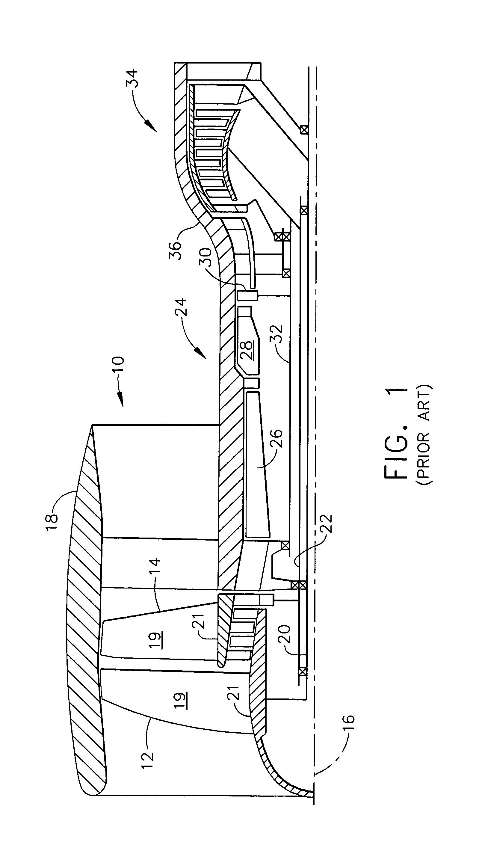 Counter-rotating gas turbine engine and method of assembling same