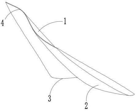 Composite bionic airfoil blade and axial flow fan impeller