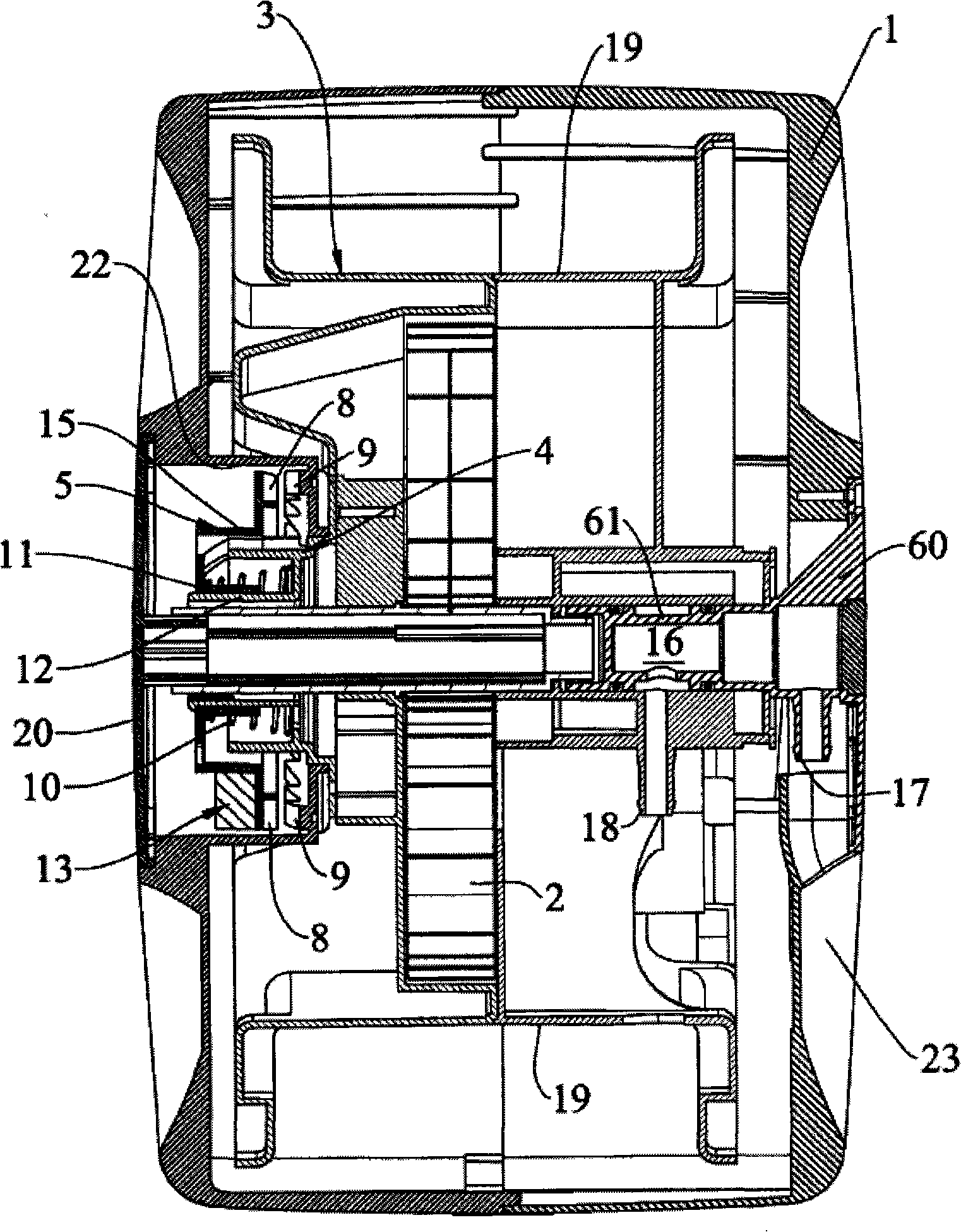 Elastic rewinding hose reel with automatic stopping device