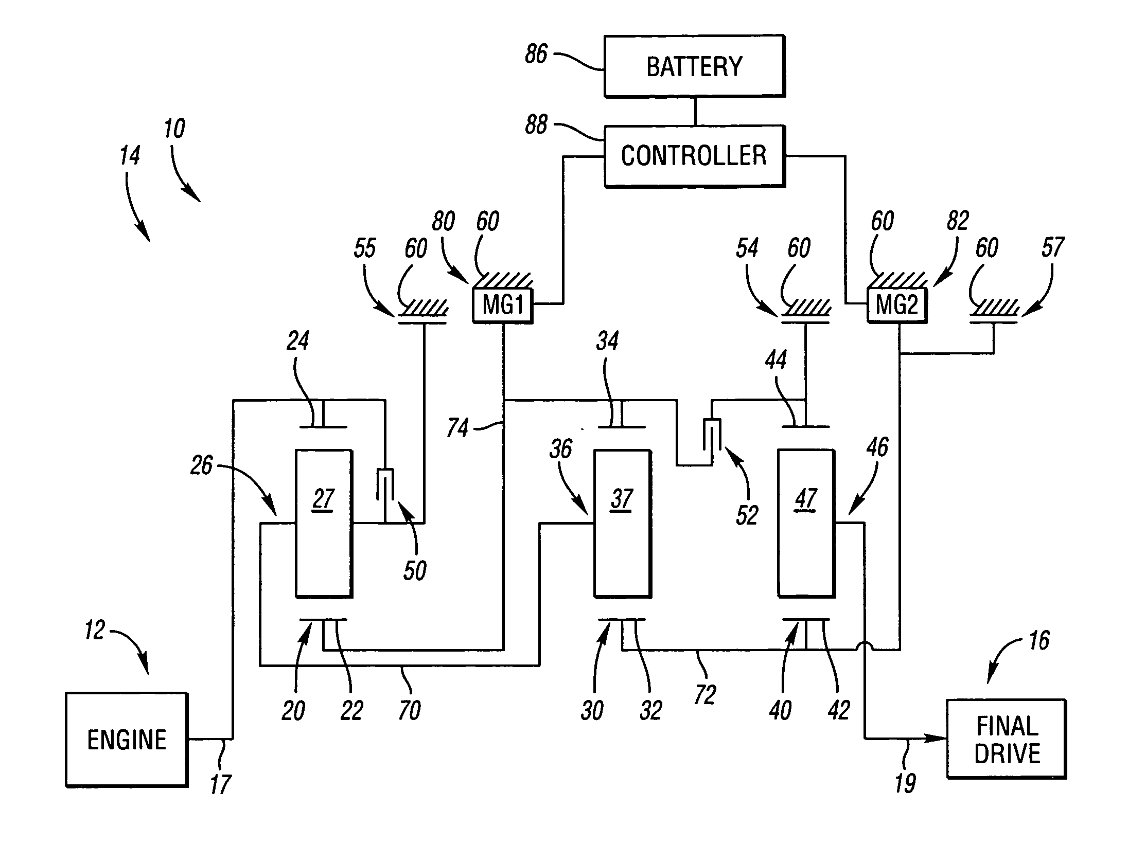 Three planetary electrically variable transmissions with mechanical reverse