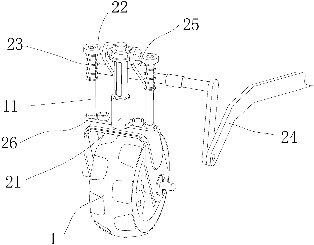 Universal wheel of height-regulating mechanism and walking equipment of universal wheel