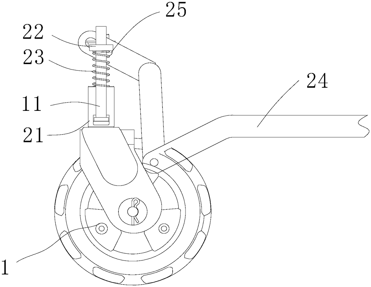 Universal wheel of height-regulating mechanism and walking equipment of universal wheel