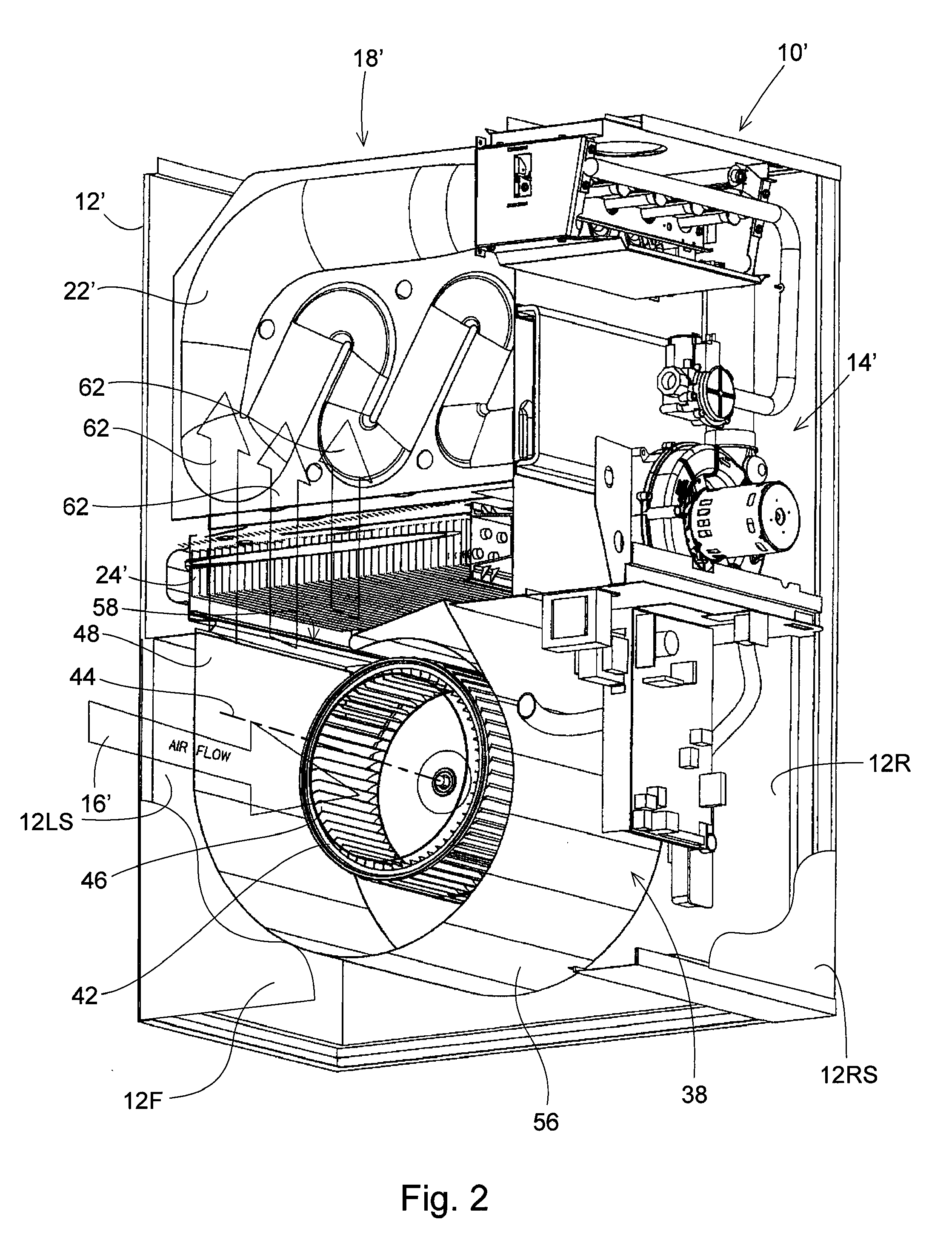 Furnace Air Handler Blower Housing with an Enlarged Air Outlet Opening