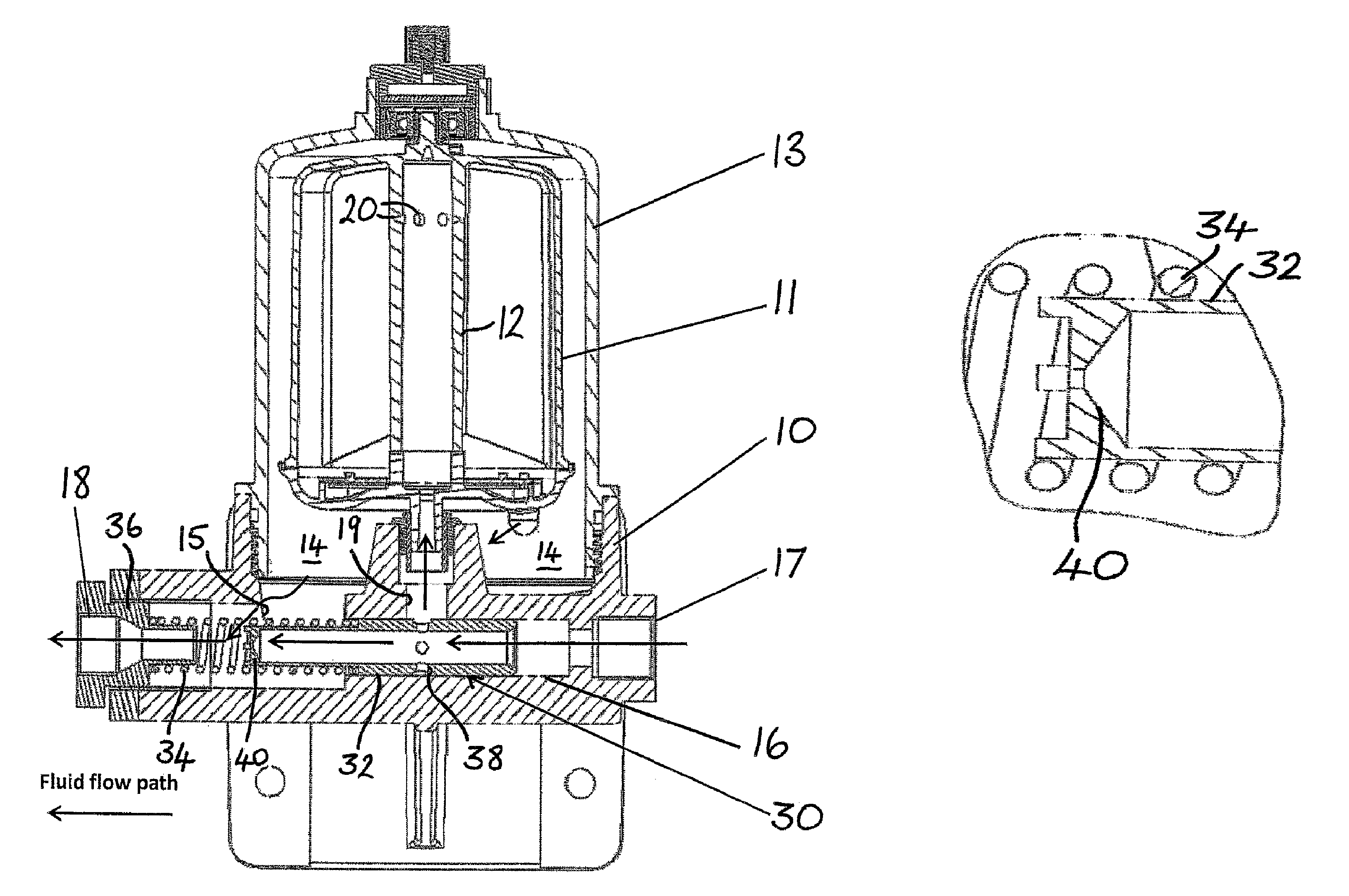 Centrifugal separator with venturi arrangement