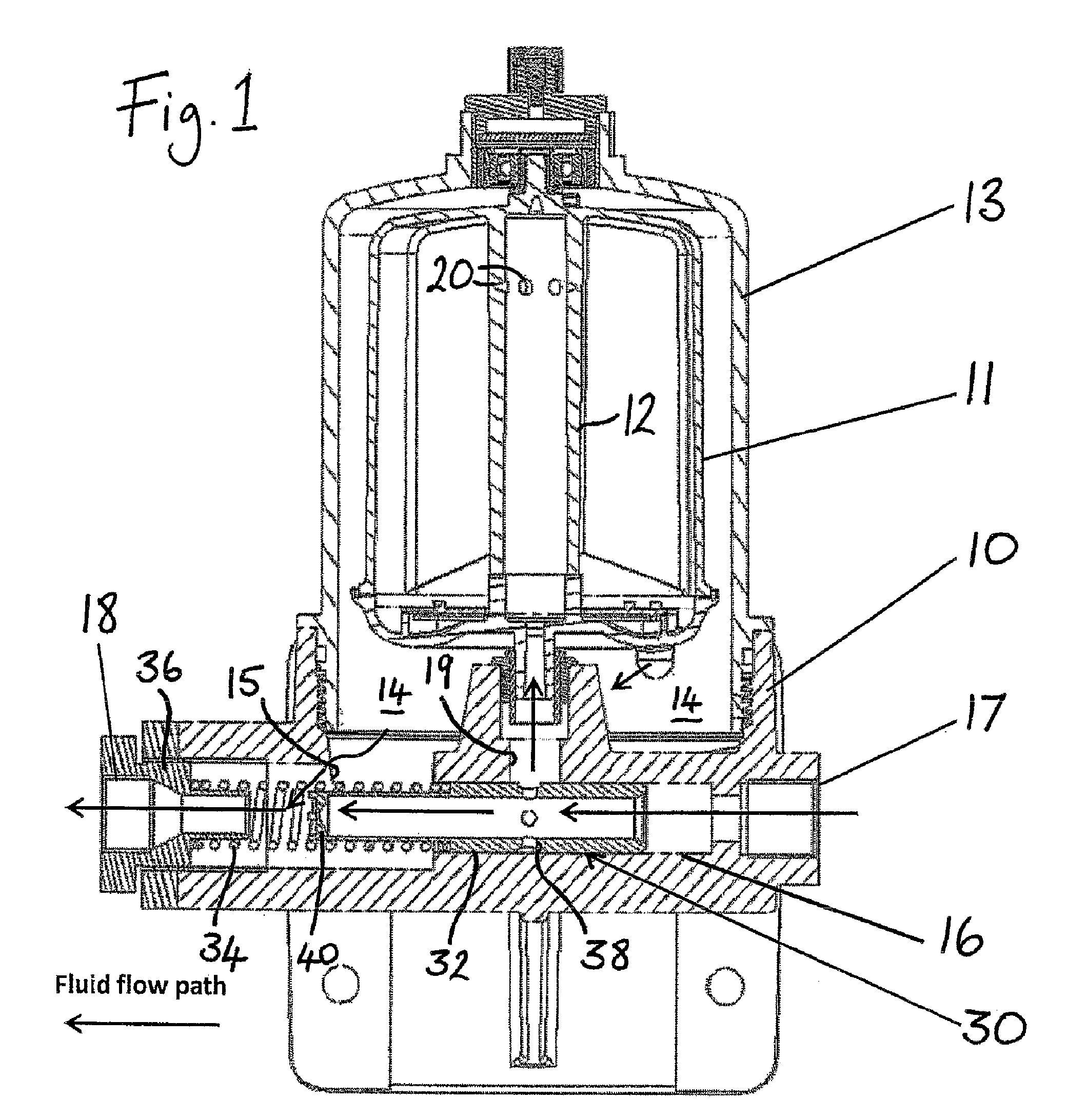 Centrifugal separator with venturi arrangement