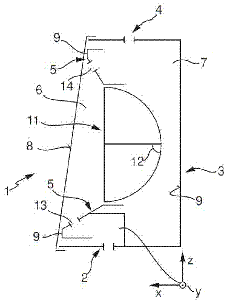 Headlamp with means for air guidance within the headlamp housing