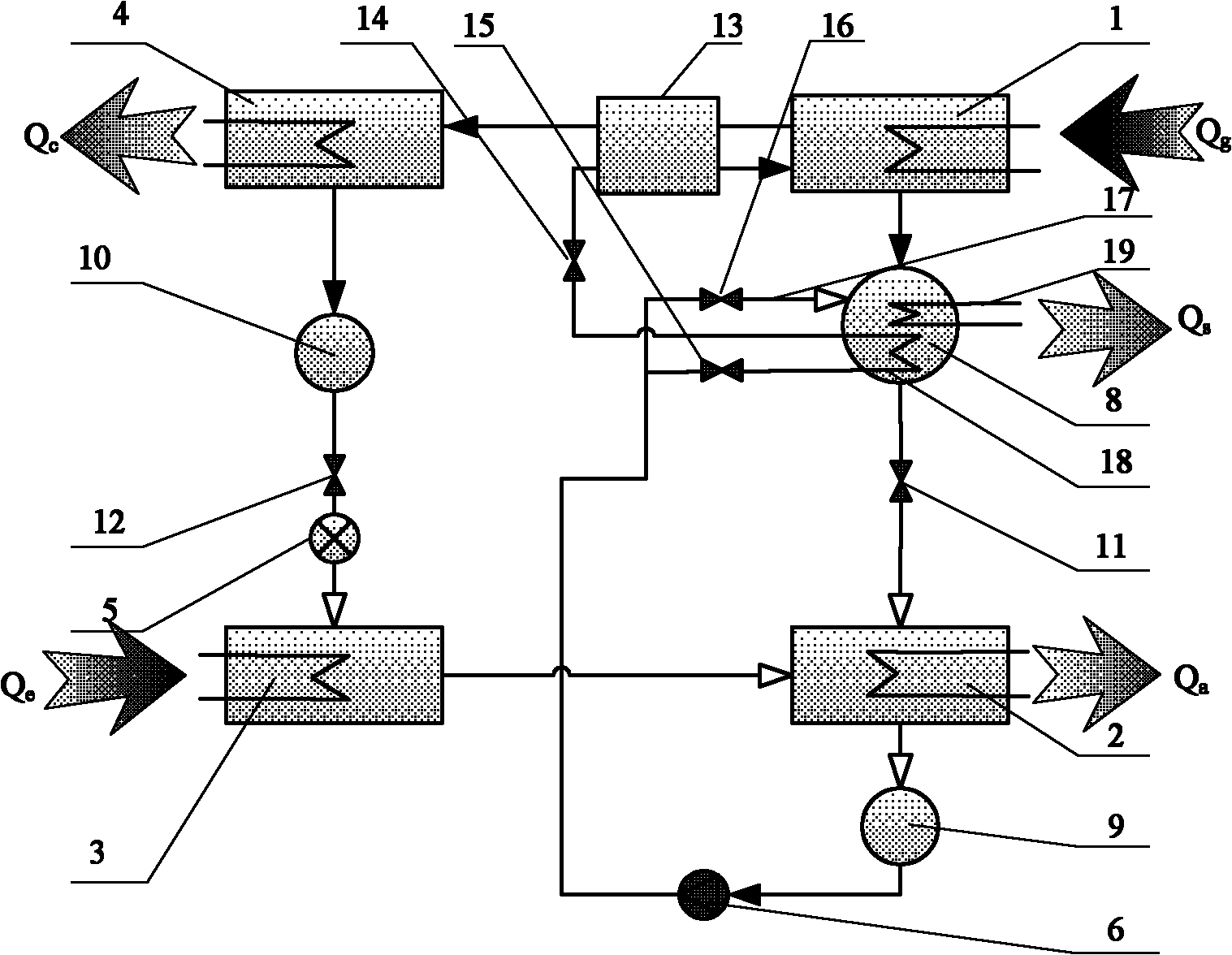 Absorption-type chemical energy storage device containing crystals