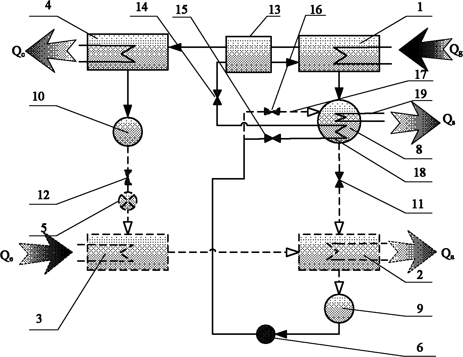 Absorption-type chemical energy storage device containing crystals