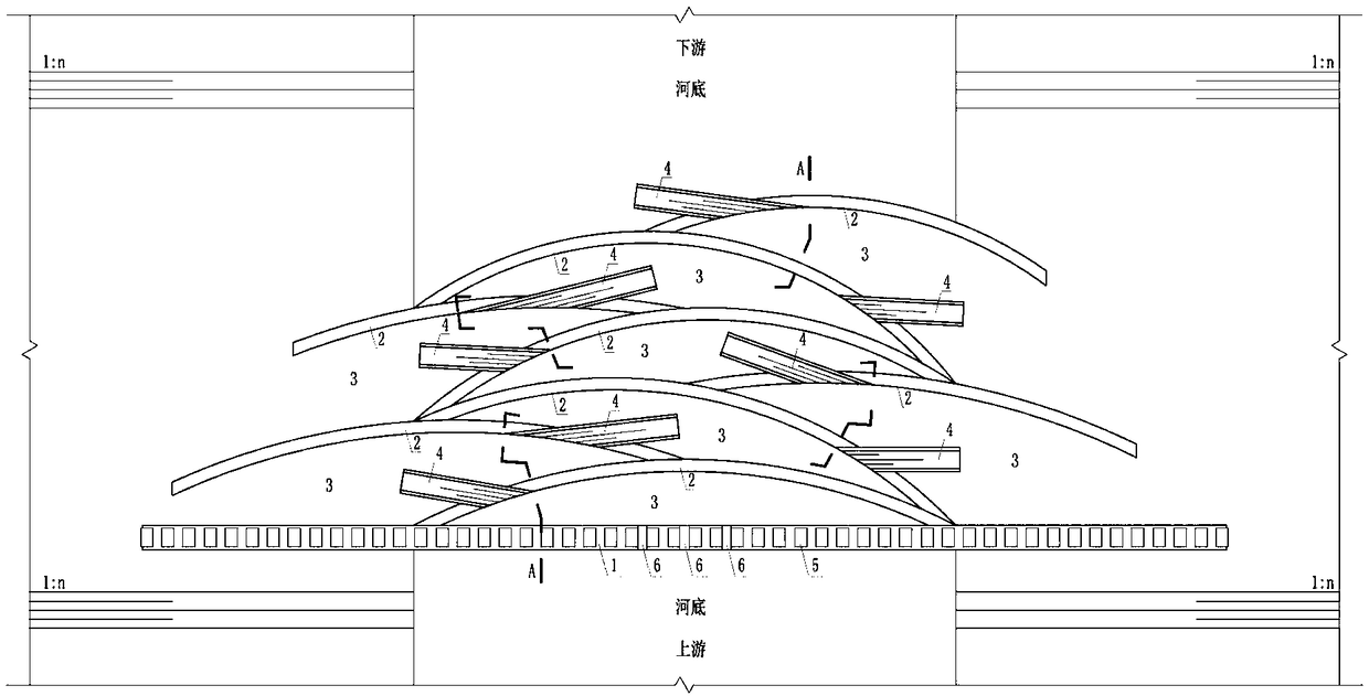 Ecological landscape barrage and construction method thereof