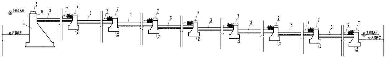 Ecological landscape barrage and construction method thereof