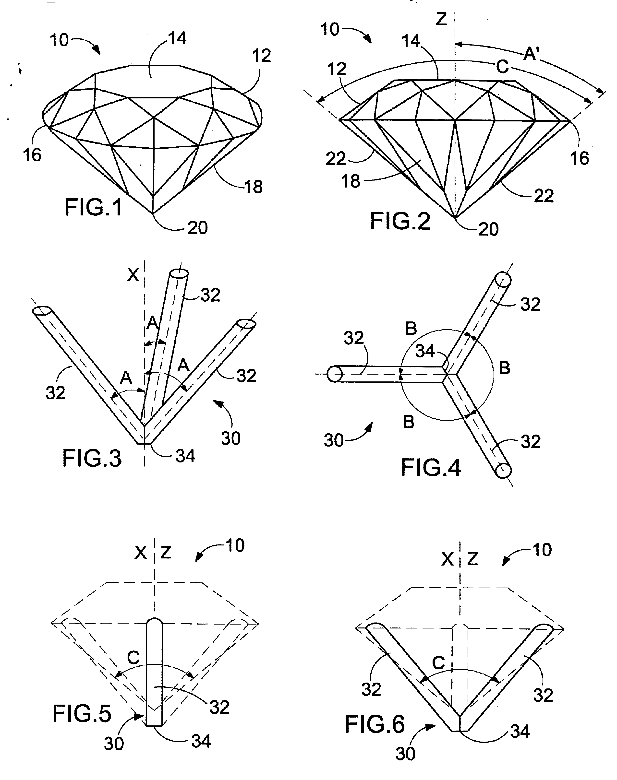 Setting for diamonds or diamond shaped stones