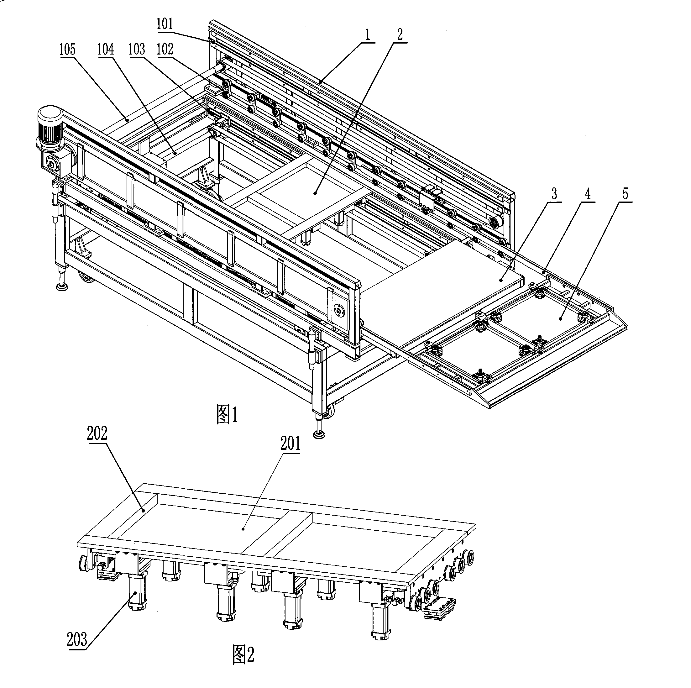 Ceramic tile cloth, prepressing and blank-pulling integrated mechanism