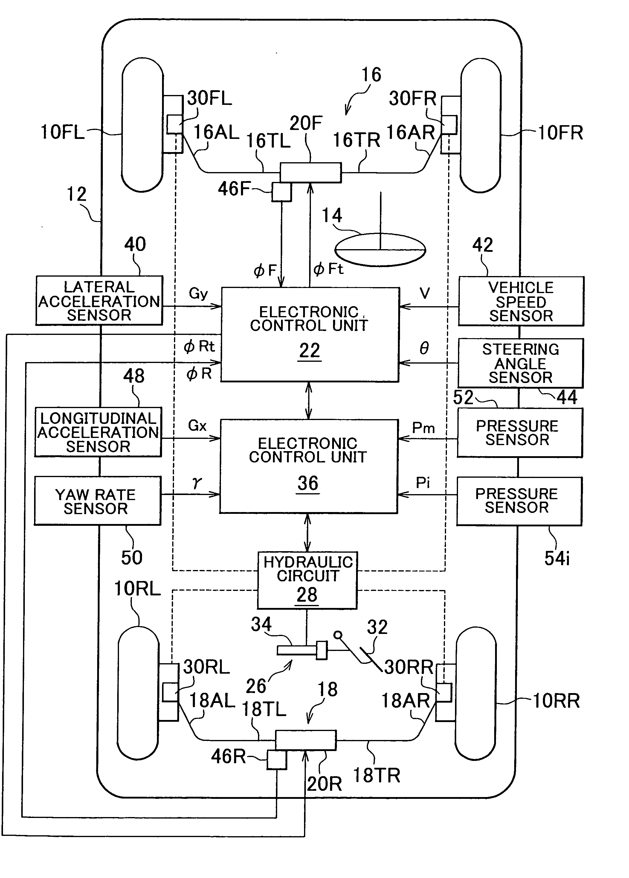 Roll stiffness control apparatus of vehicle