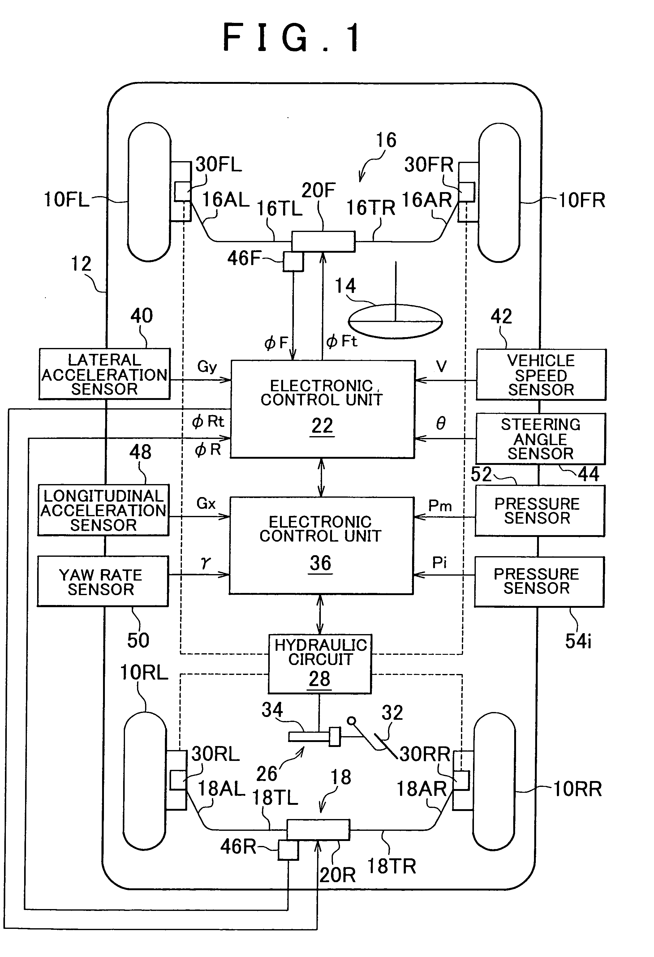 Roll stiffness control apparatus of vehicle