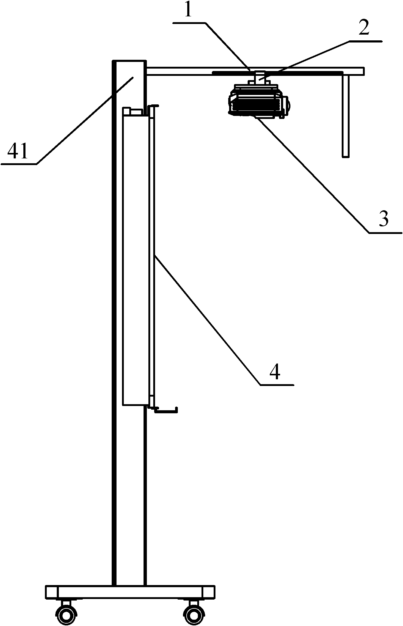 Projector installing positioning structure, electronic whiteboard and interactive demonstration system