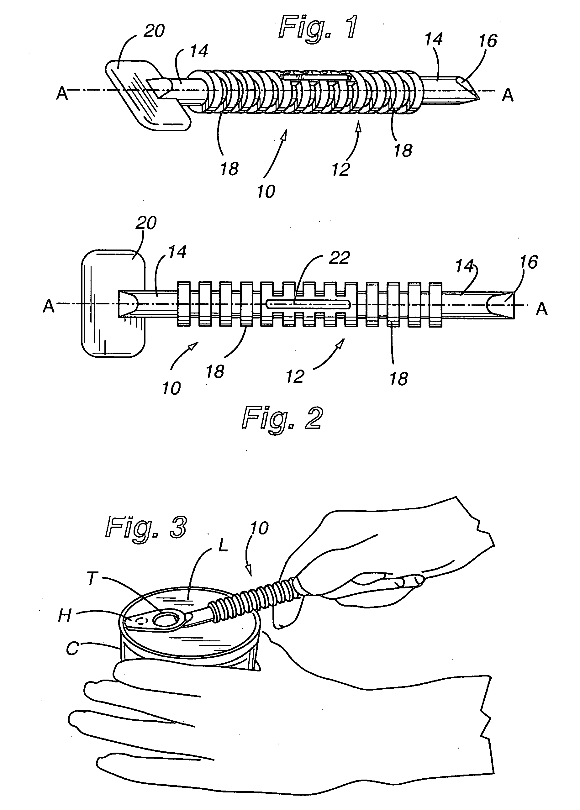 Container lid opening device and method