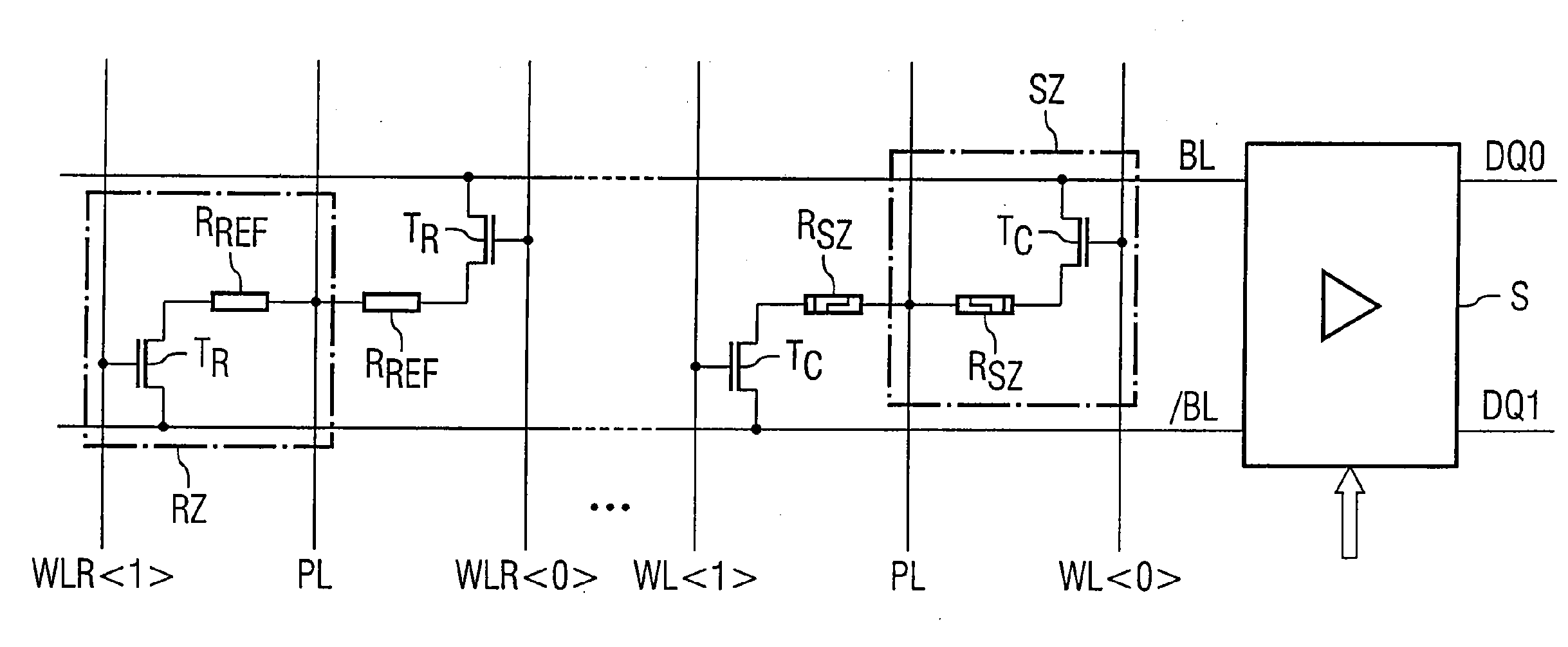 Memory with resistance memory cell and evaluation circuit