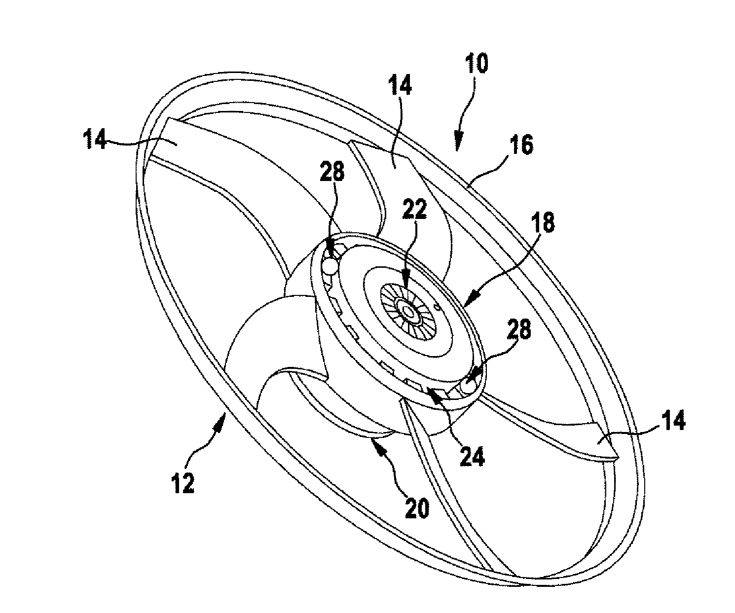 Engine cooling fan having dynamic unbalance compensation