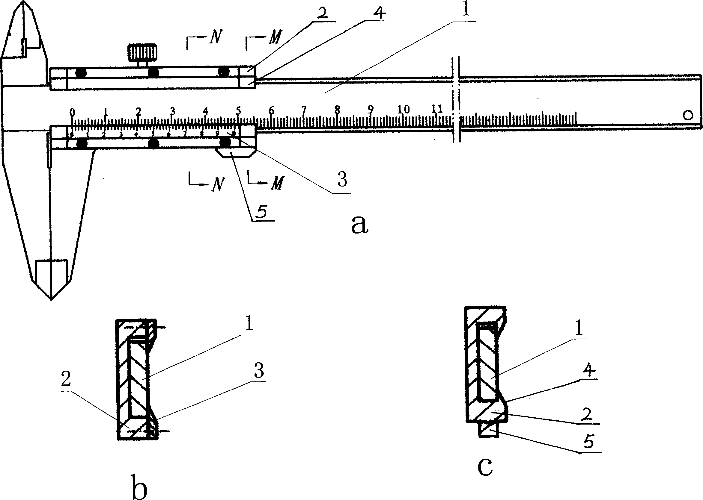 Closed adjustable vernier caliper