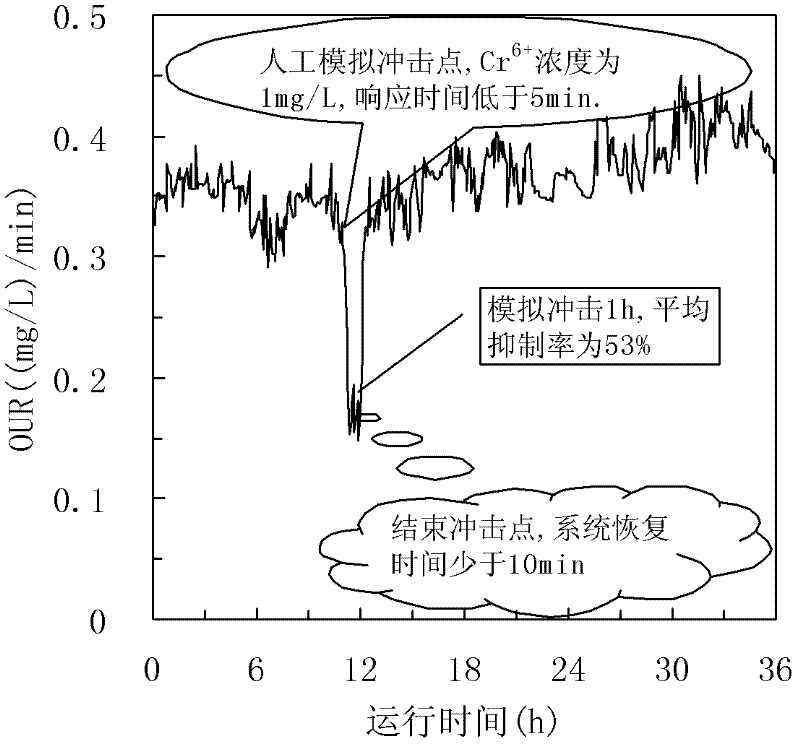 System and method for monitoring municipal saprobia inhibitive ability in real time based on oxygen uptake rate (OUR)