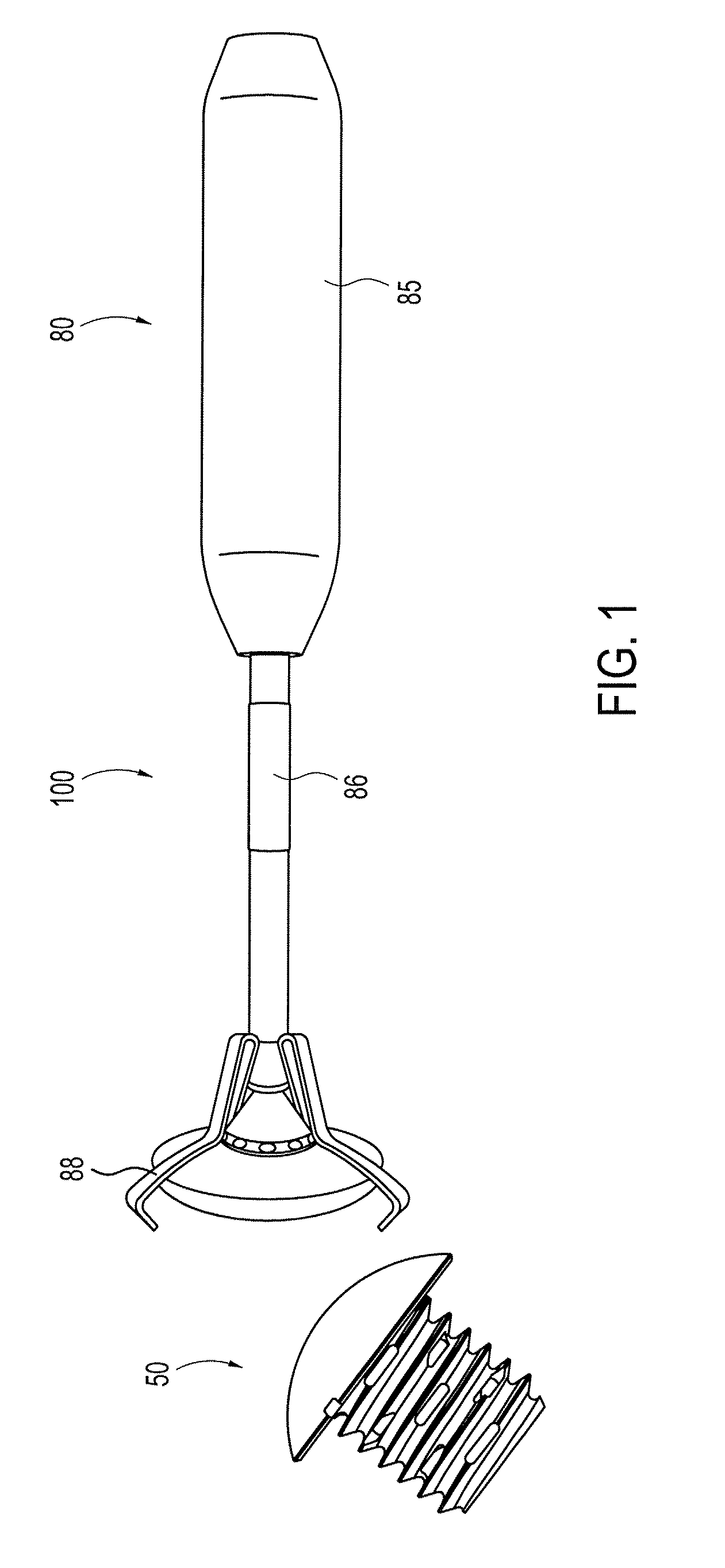 Dome shaped implant and inserter