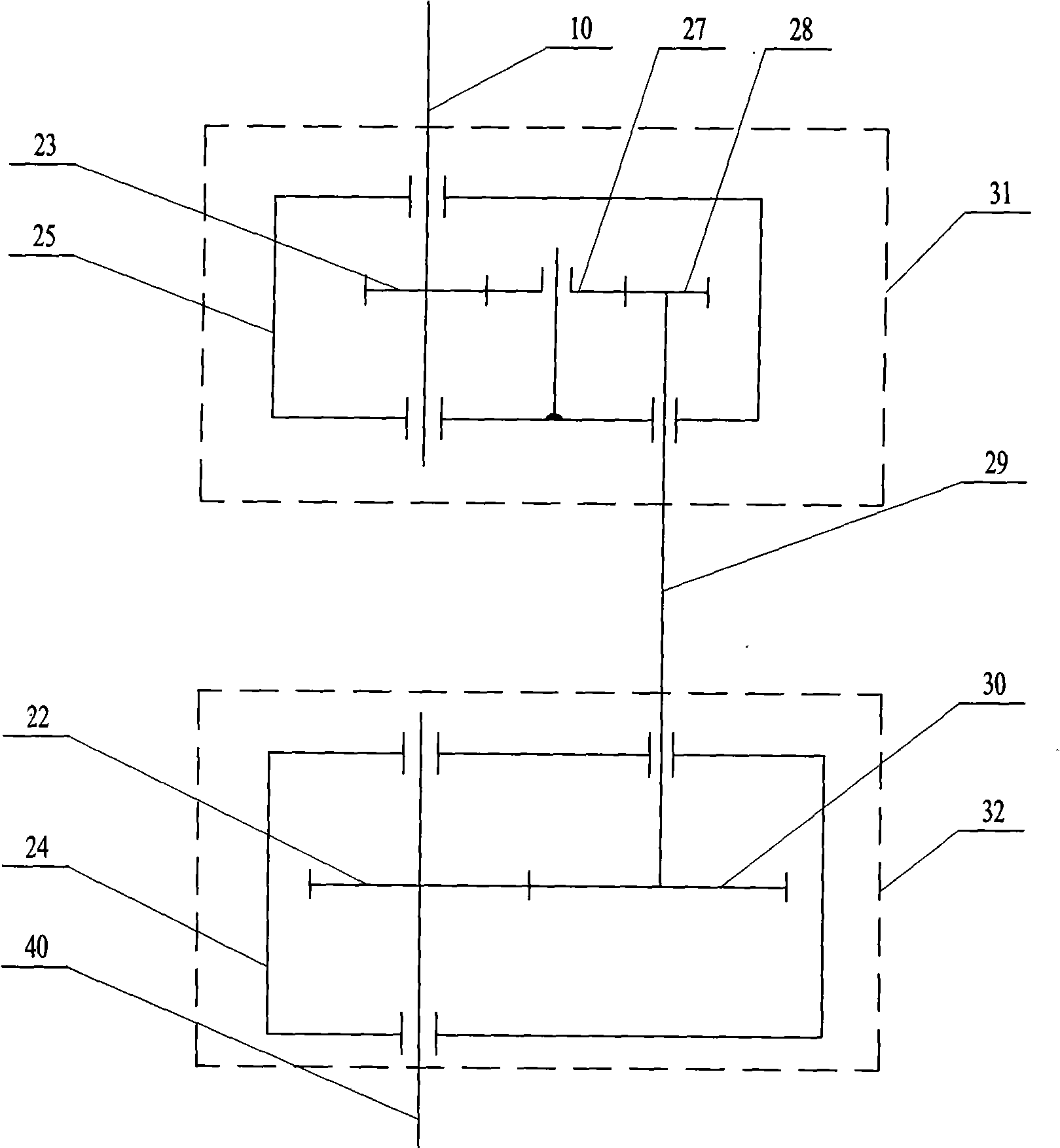 Closed chain type suspension fork mechanism of six-wheel planetary exploration device