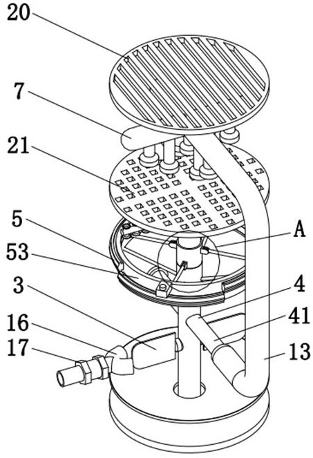 A high-flow rate low-separation gas desulfurization tower