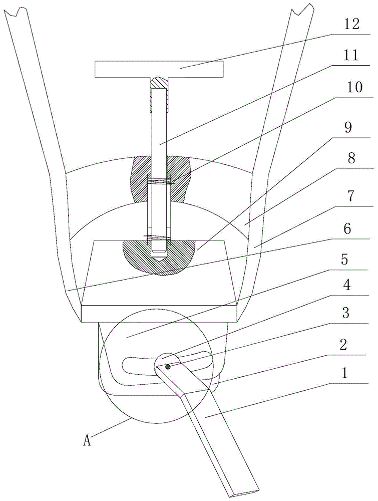 Pitching leftward-and-rightward adjustable device for holding handle of rotary tiller