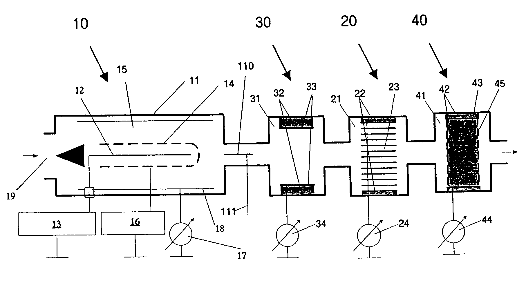 Method and device for the measurement of the number concentration and of the average diameter of aerosol particles