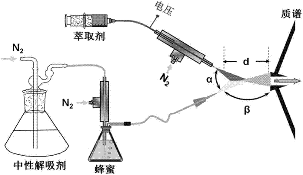 Rapid detection of chlorpyrifos in honey by neutral desorption-electrospray extraction ionization mass spectrometry