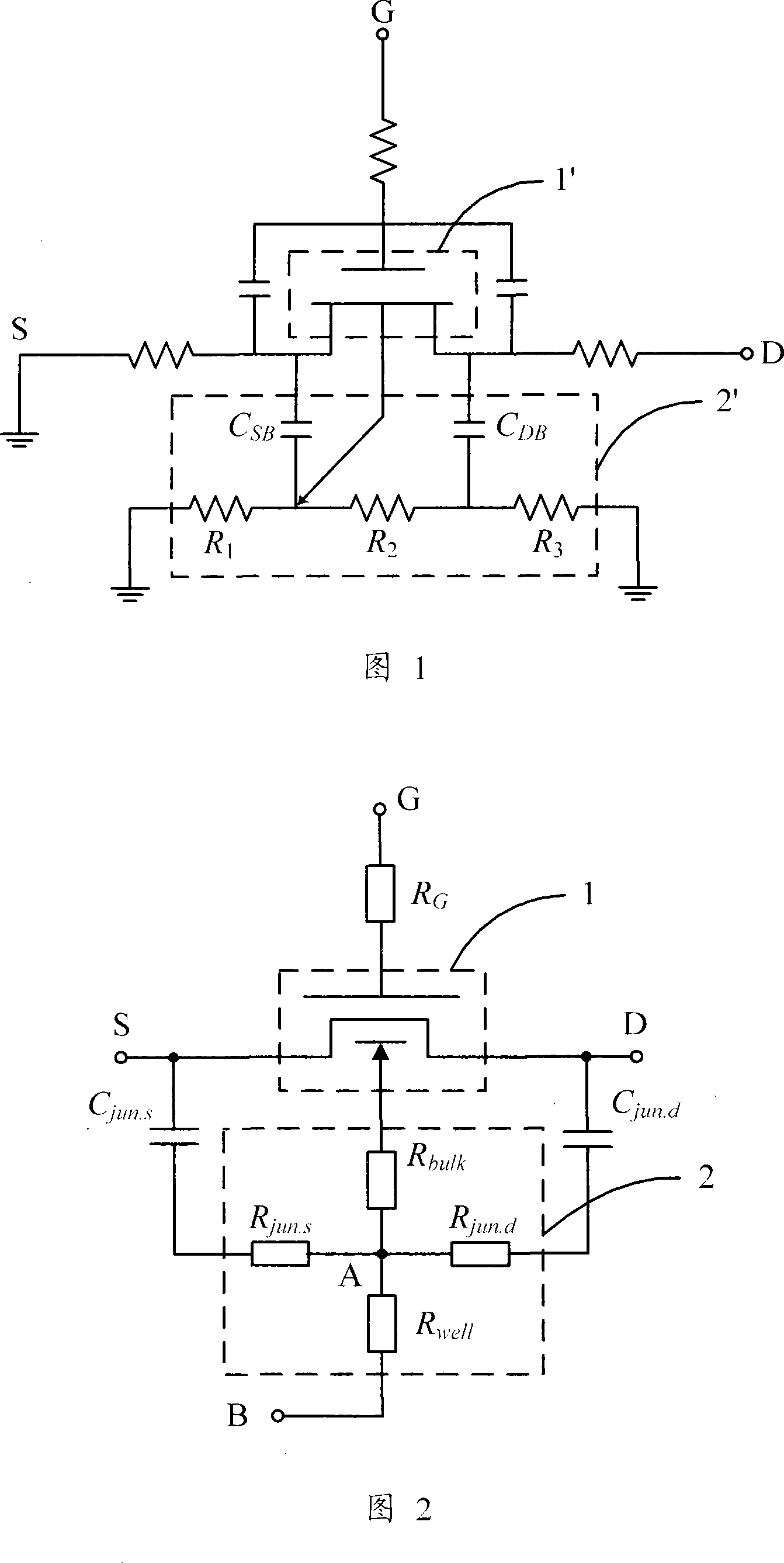 MOS transistor radio frequency circuit simulated macro model and its parameter extraction method