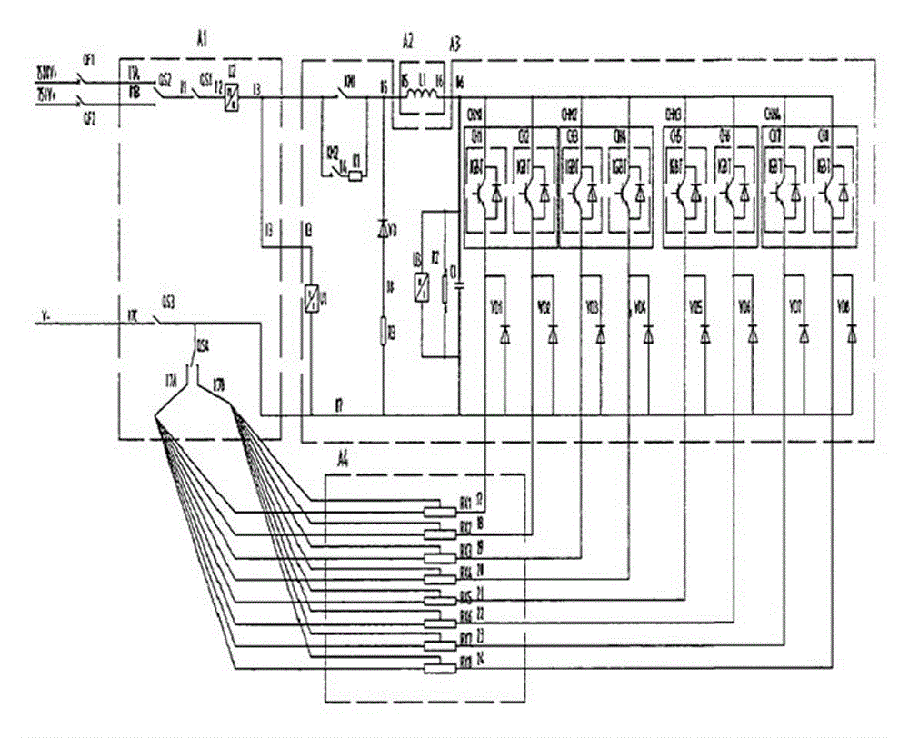 High-power braking energy consumption device and control method thereof