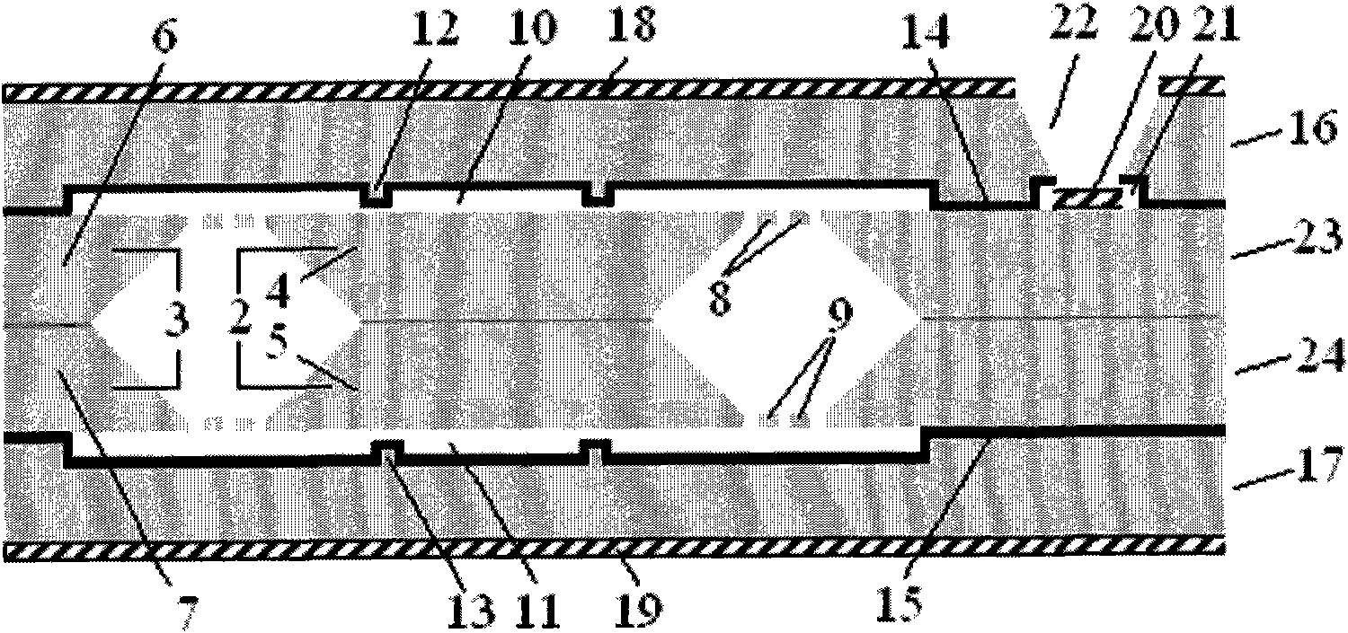 Capacitive micro-acceleration sensor with symmetrically combined elastic beam structure and production method thereof