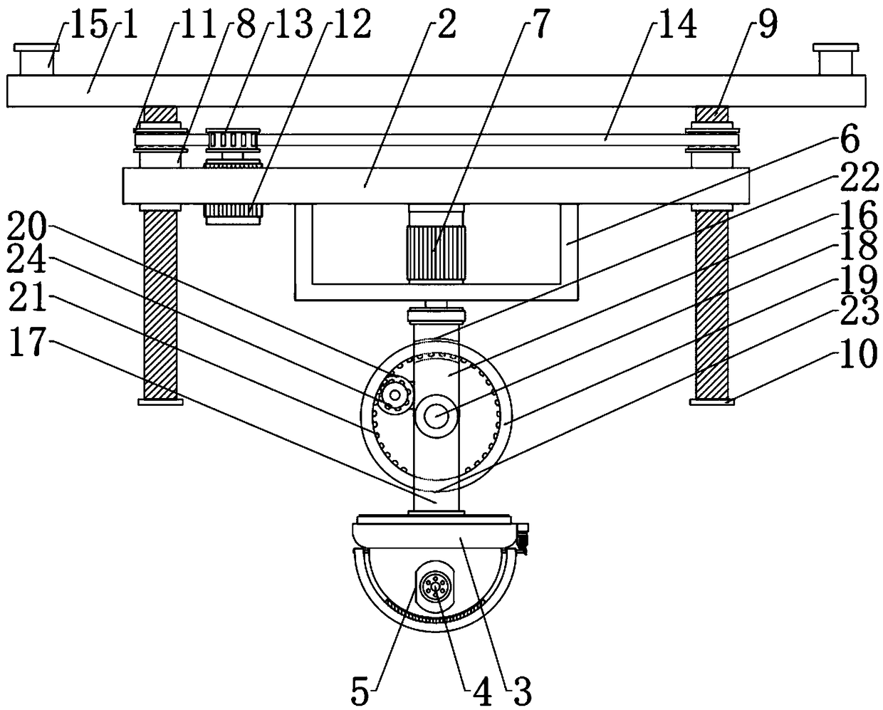 Wide-angle security and protection monitoring device