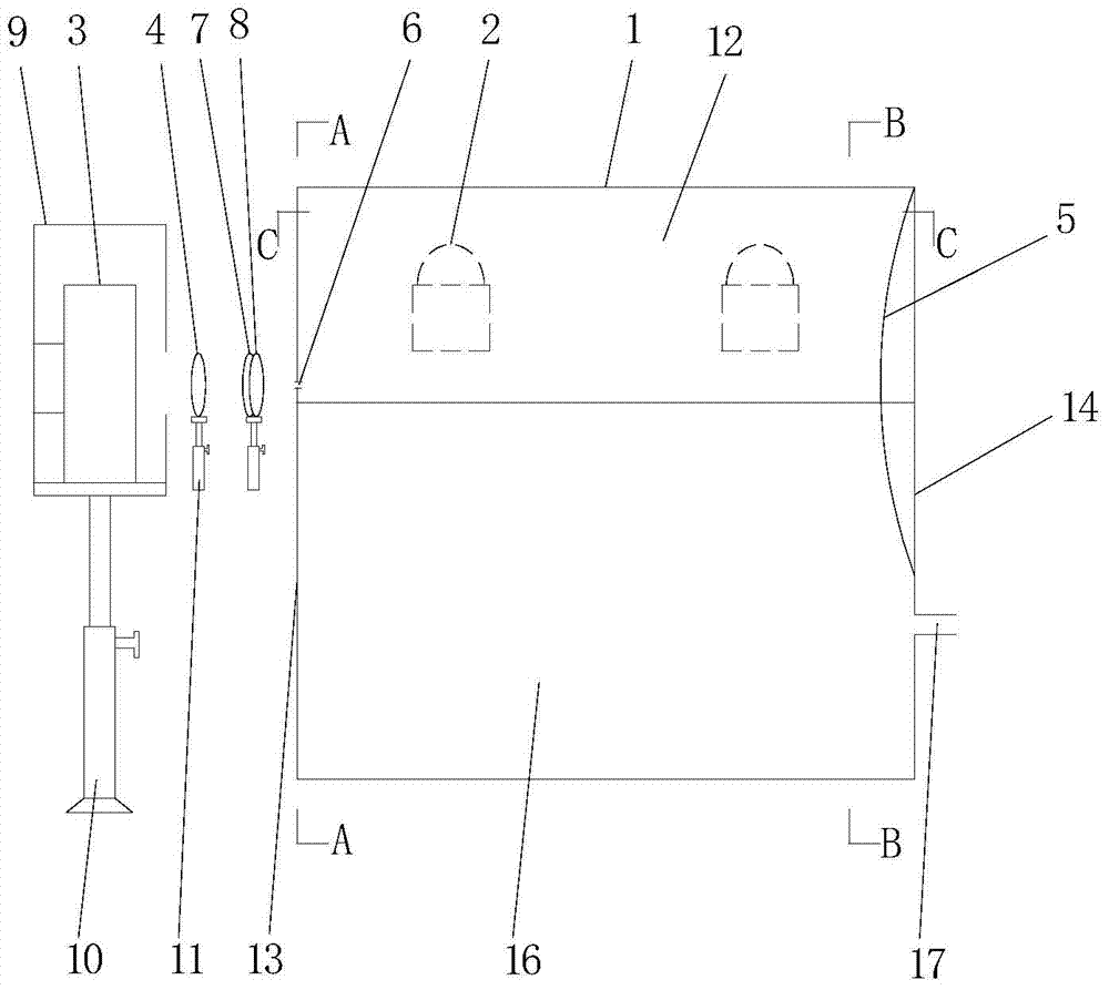 Luminous environment simulating device in tunnel