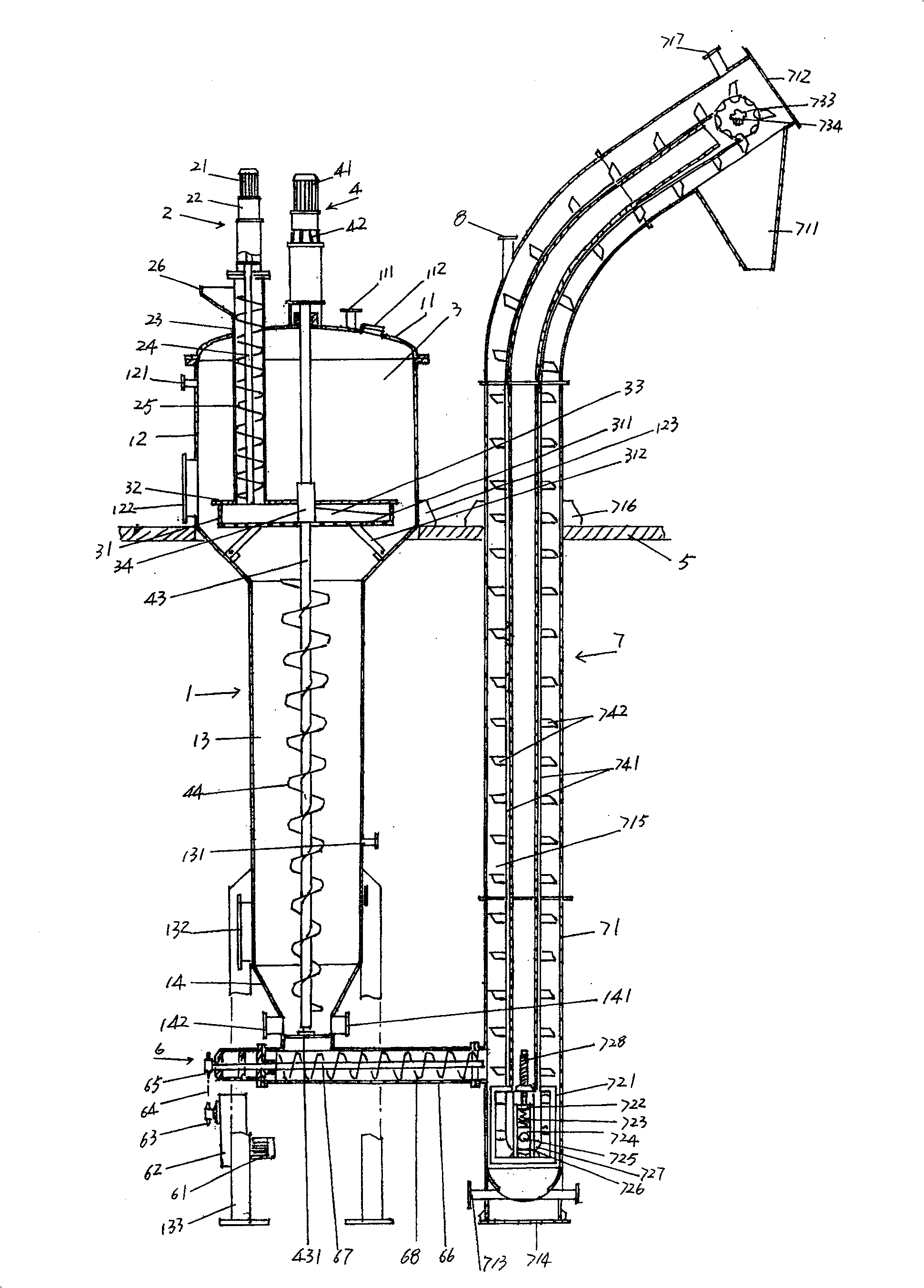 Equipment for continuous extraction of fish protein