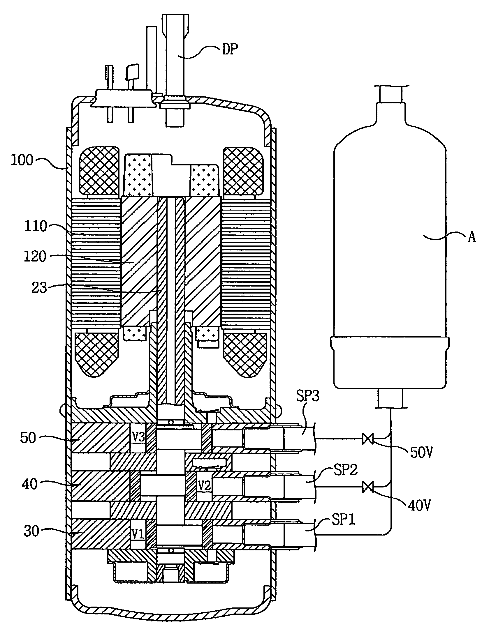 Capacity modulation compressor and air conditioning system having the same