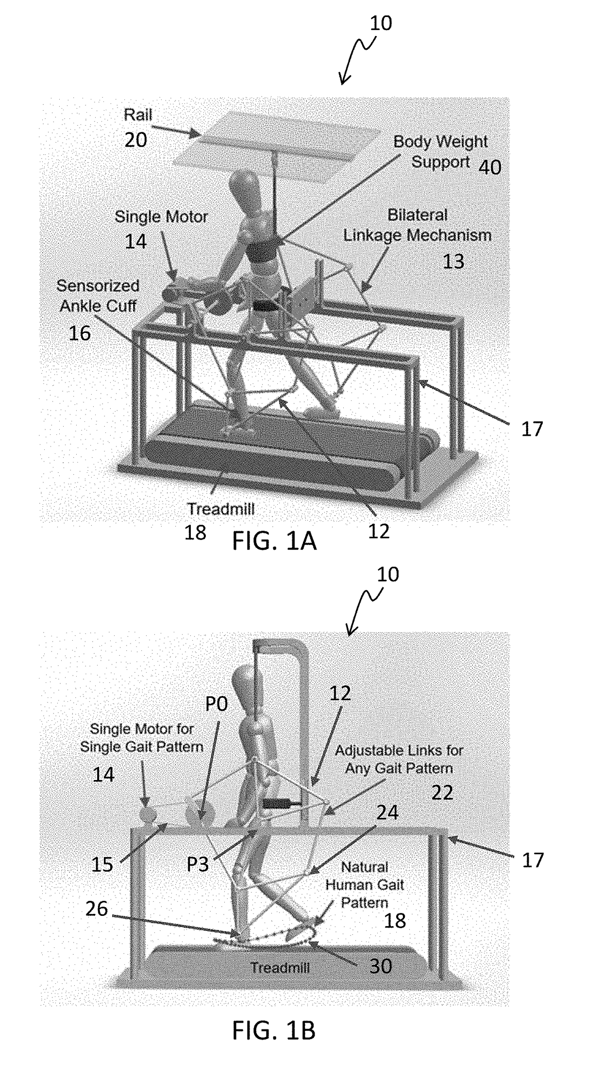 Adaptable robotic gait trainer