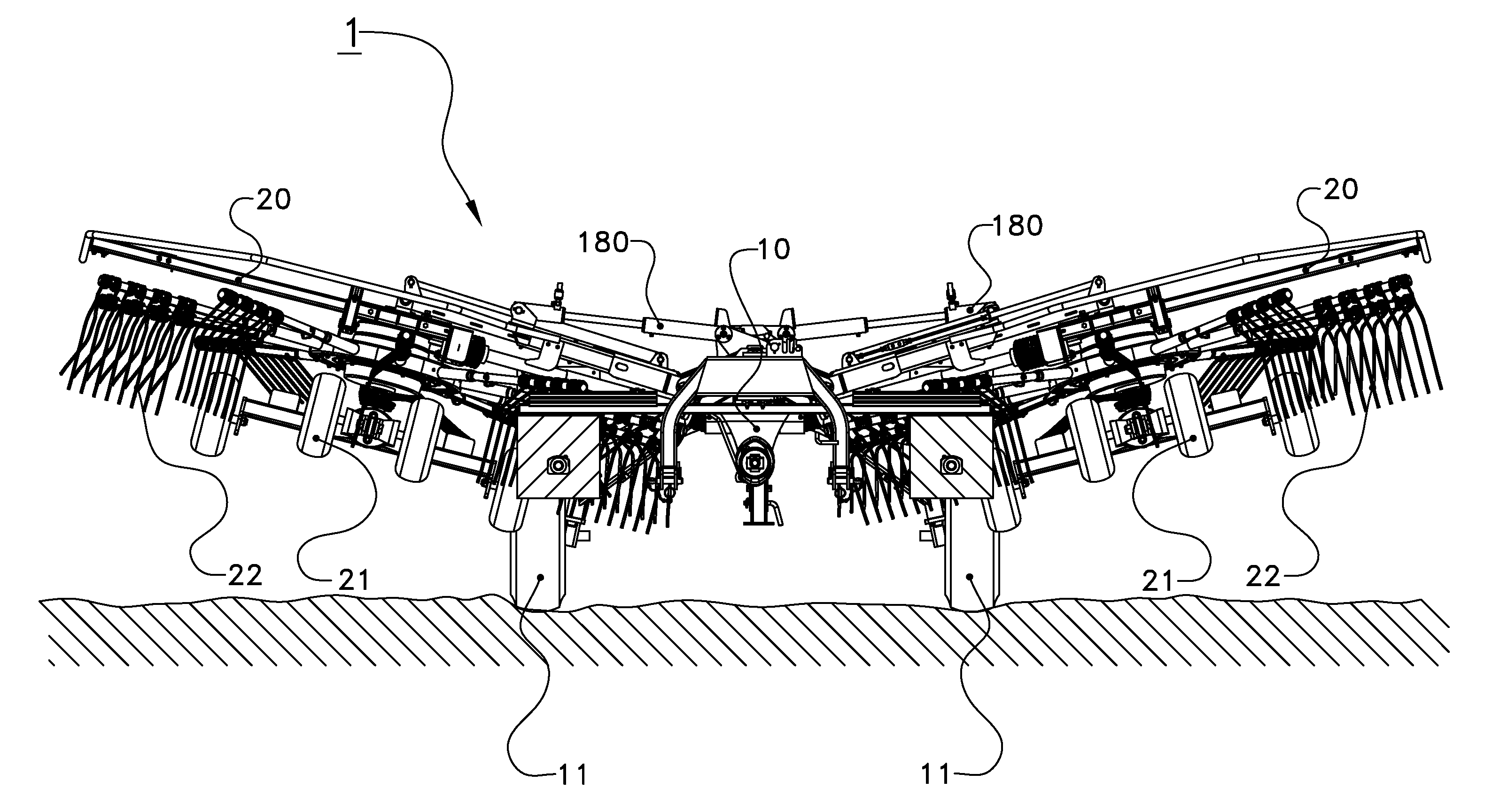 Agricultural implement with accumulator suspension