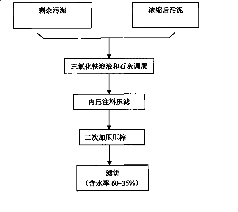 Secondary pressurizing and dehydrating method for sludge