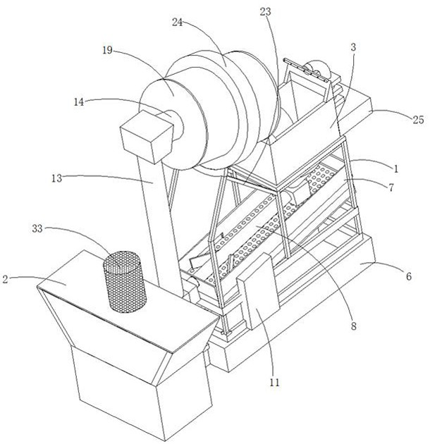 Screening device for preparing recycled aggregate concrete from construction waste