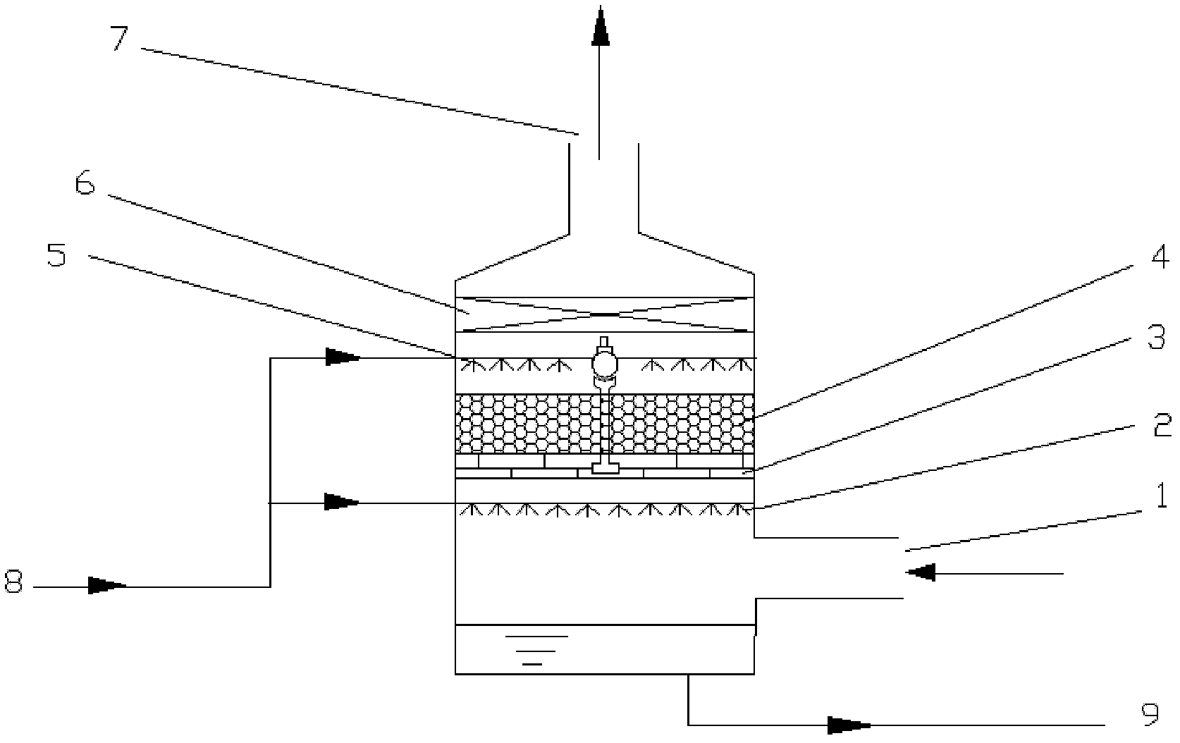 Composite seawater desulfurization apparatus