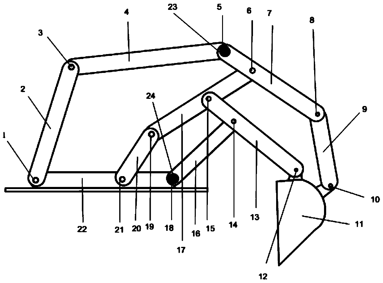 Multi-freedom-degree controllable excavating mechanism with driving metamorphism function