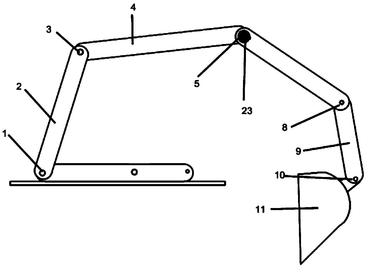 Multi-freedom-degree controllable excavating mechanism with driving metamorphism function