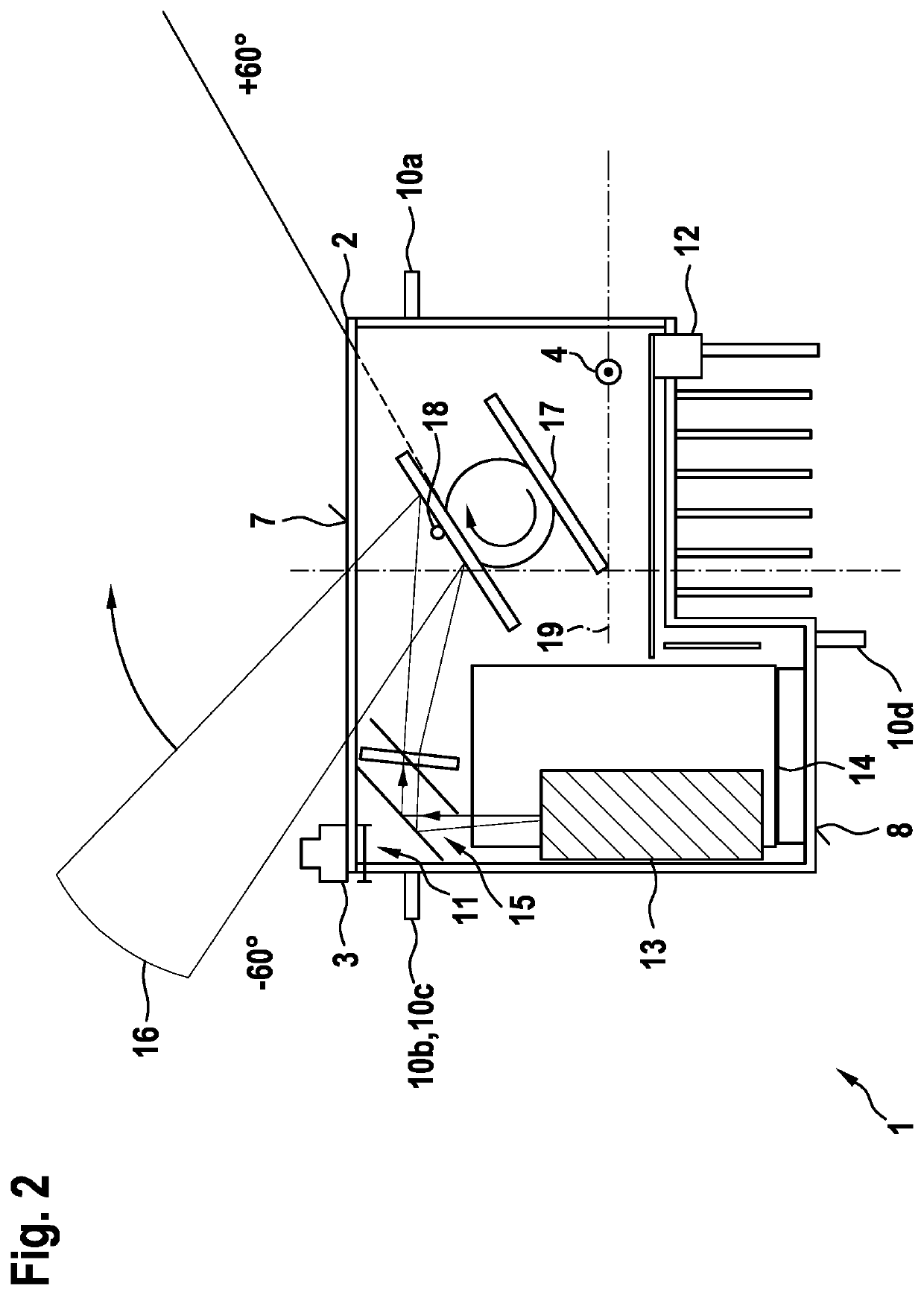 Lidar sensor comprising a viewing window and a cleaning unit, and associated sensor assembly