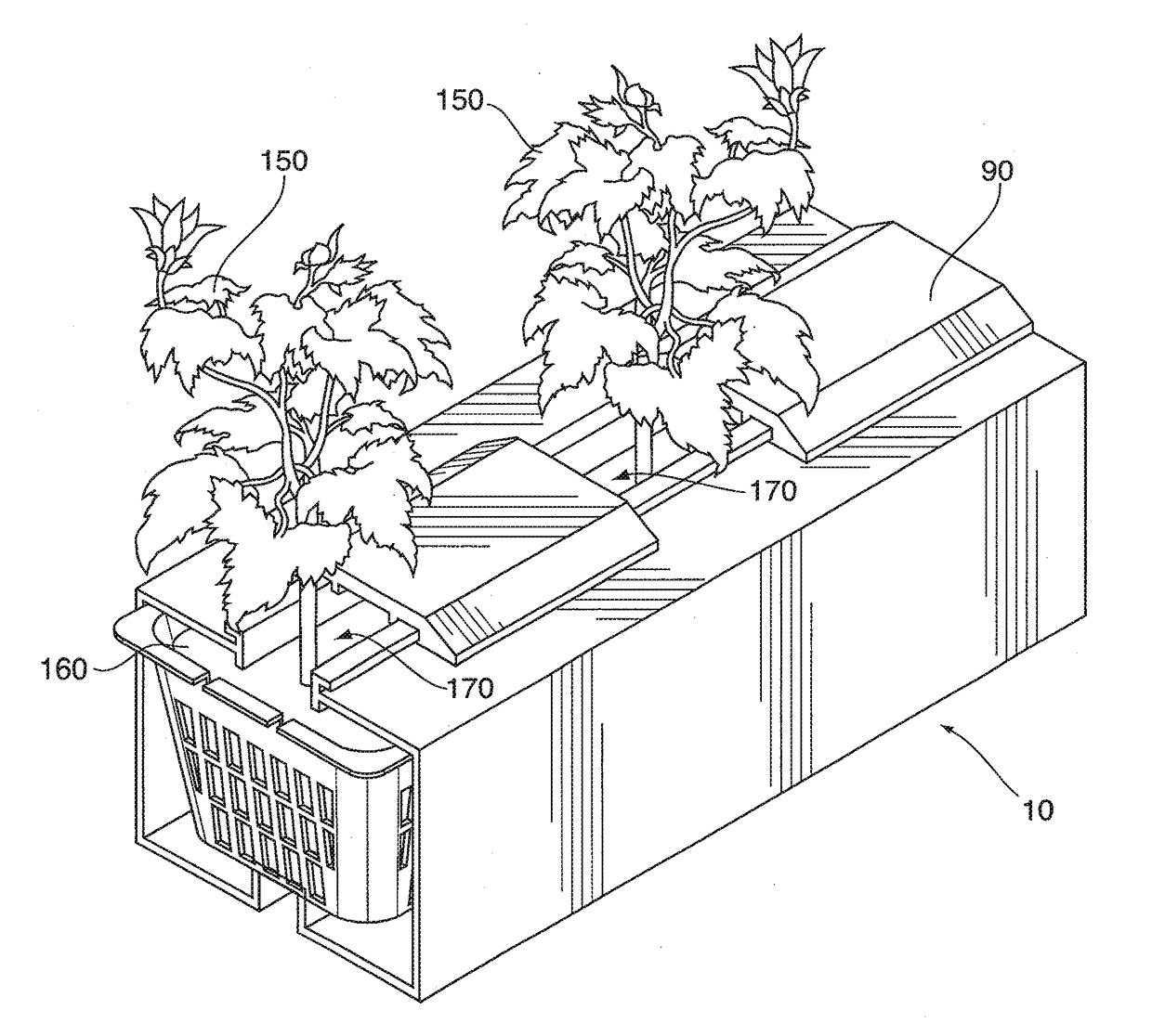 Growing Tray and Cap for Rotating Hydroponic Gardening