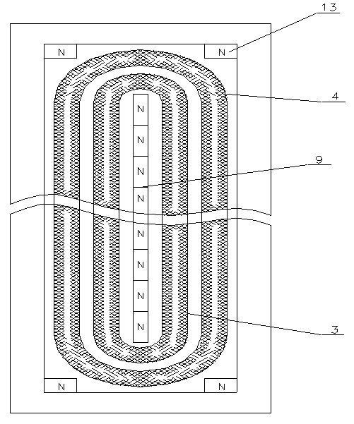 Rectangular plane cathode arc evaporation source of combination magnetic fields