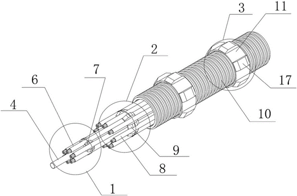 Multi-layer nest and coaxial sequencing assembly type anchor cable construction and installation method