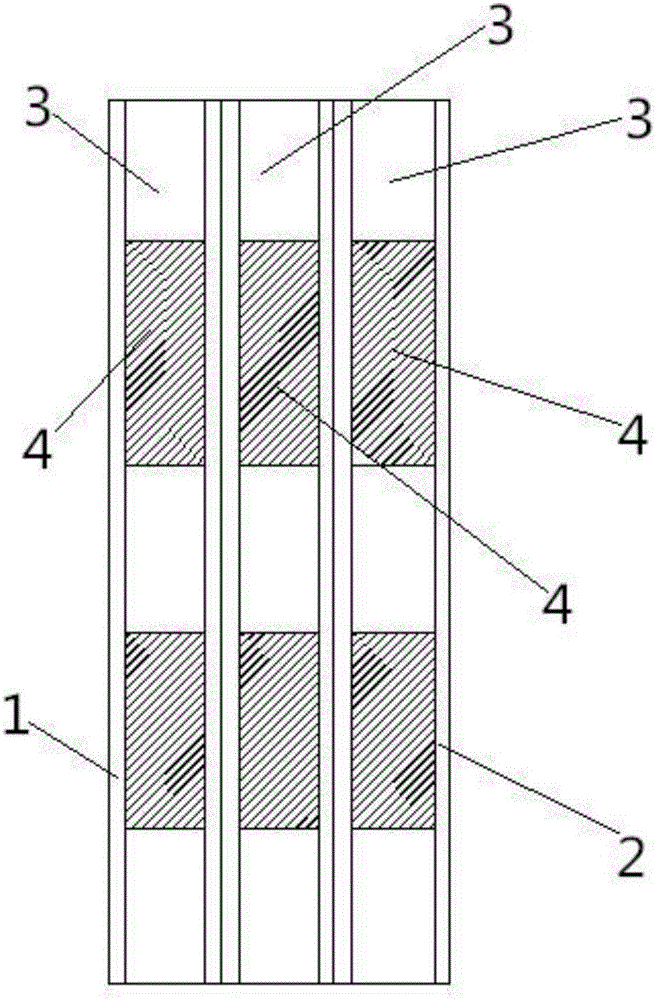 Door blank vertical base material and continuously-bonded door blank vertical base material