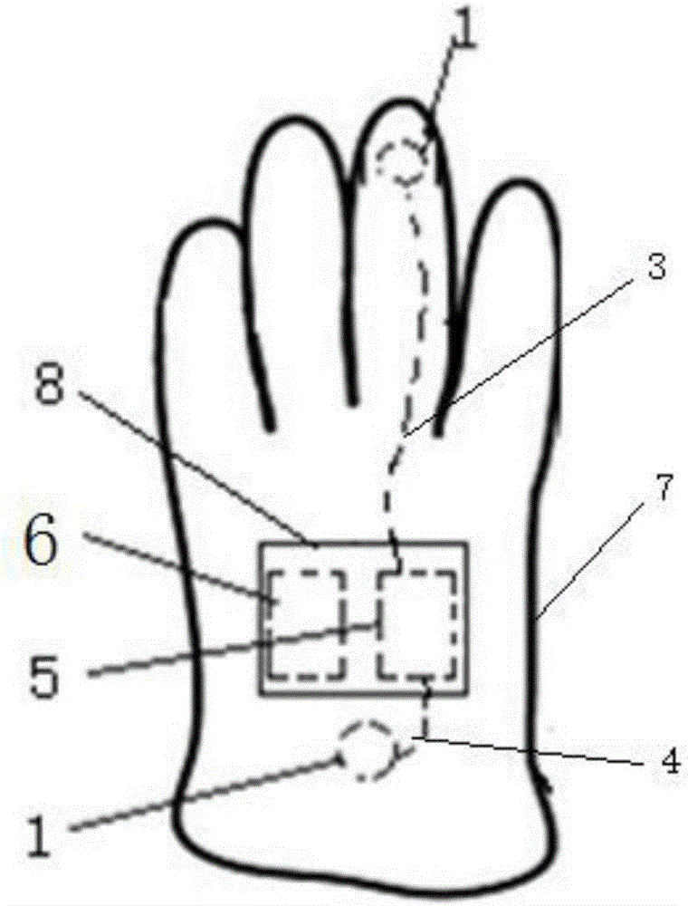 Bioelectrical signal monitoring device, monitoring garment and monitoring gloves